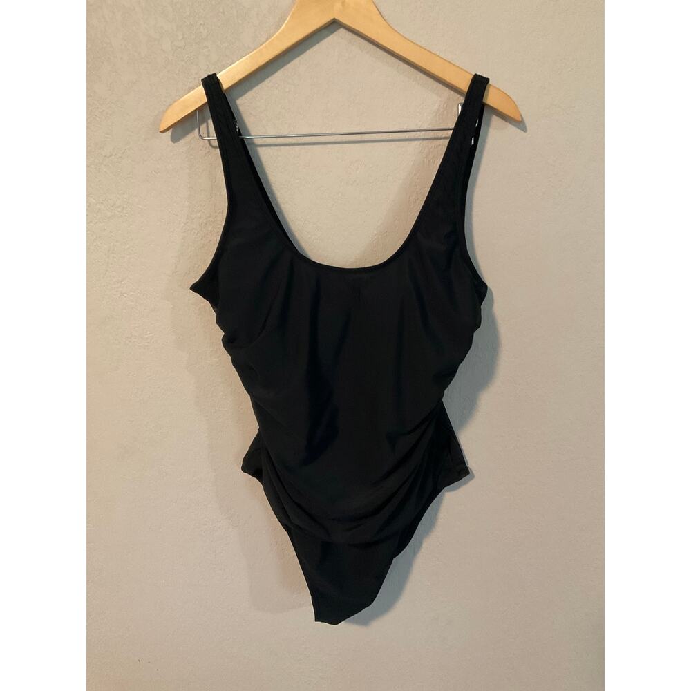 DKNY One Piece Black Swim Suit SZ 16 - Picture 2 of 9